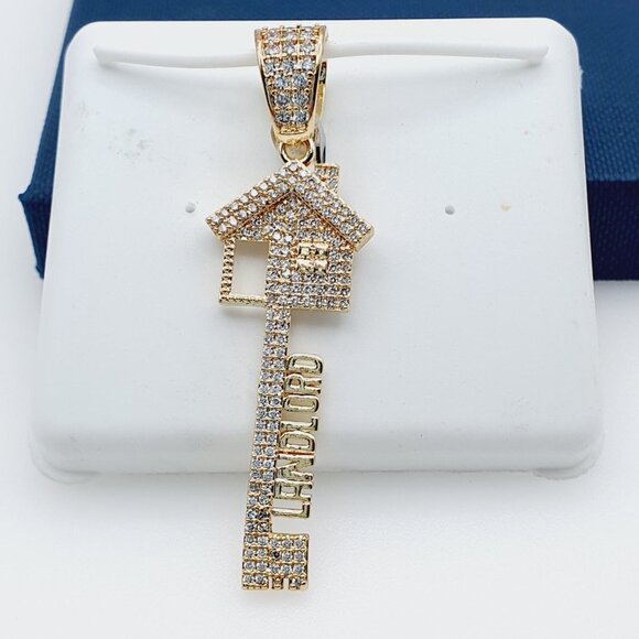"14K Gold Plated Cubic Zircon Pendant, INUS1BR070 - Picture 7 of 10